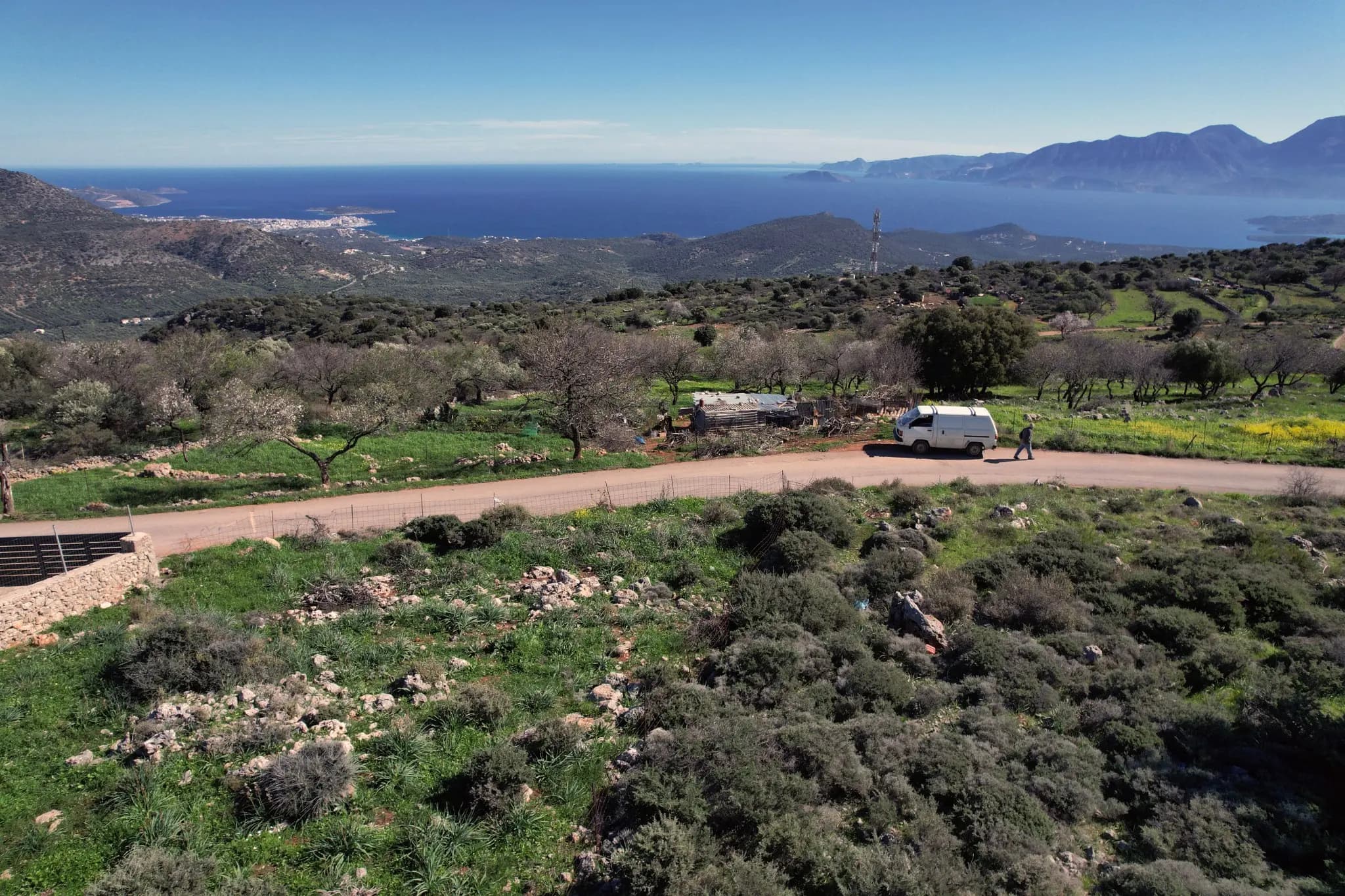 Elevated view from Mourí across Agios Nikolaos and Mirabello Bay
