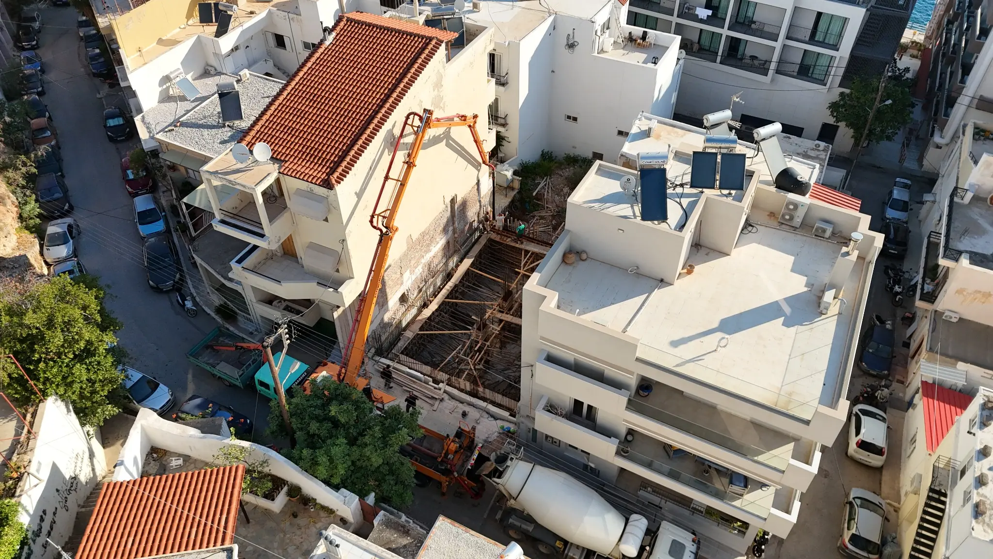 Aerial construction photograph of the Téssera site on 5 August 2026
